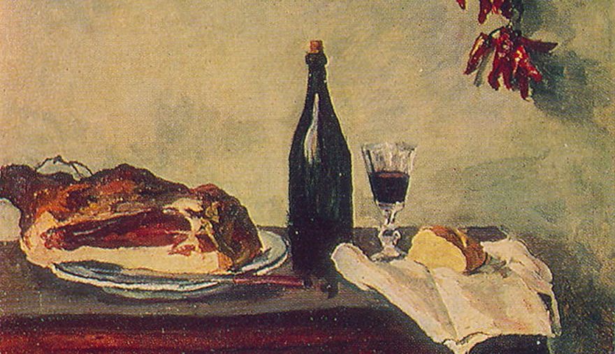 1948 Натюрморт. Хлеб, Ветчина и Вино, Кончаловский © i-Winemaker.com